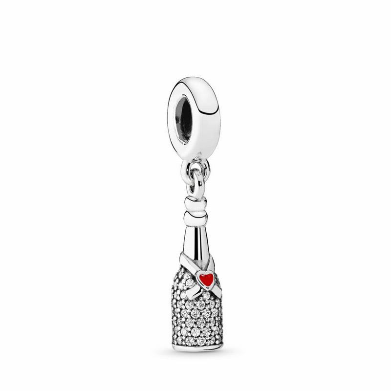 Pandora Celebration Time Dangle Charm Ireland - Sterling Silver/Enamel/Red/Cubic Zirconia - 851674VQ